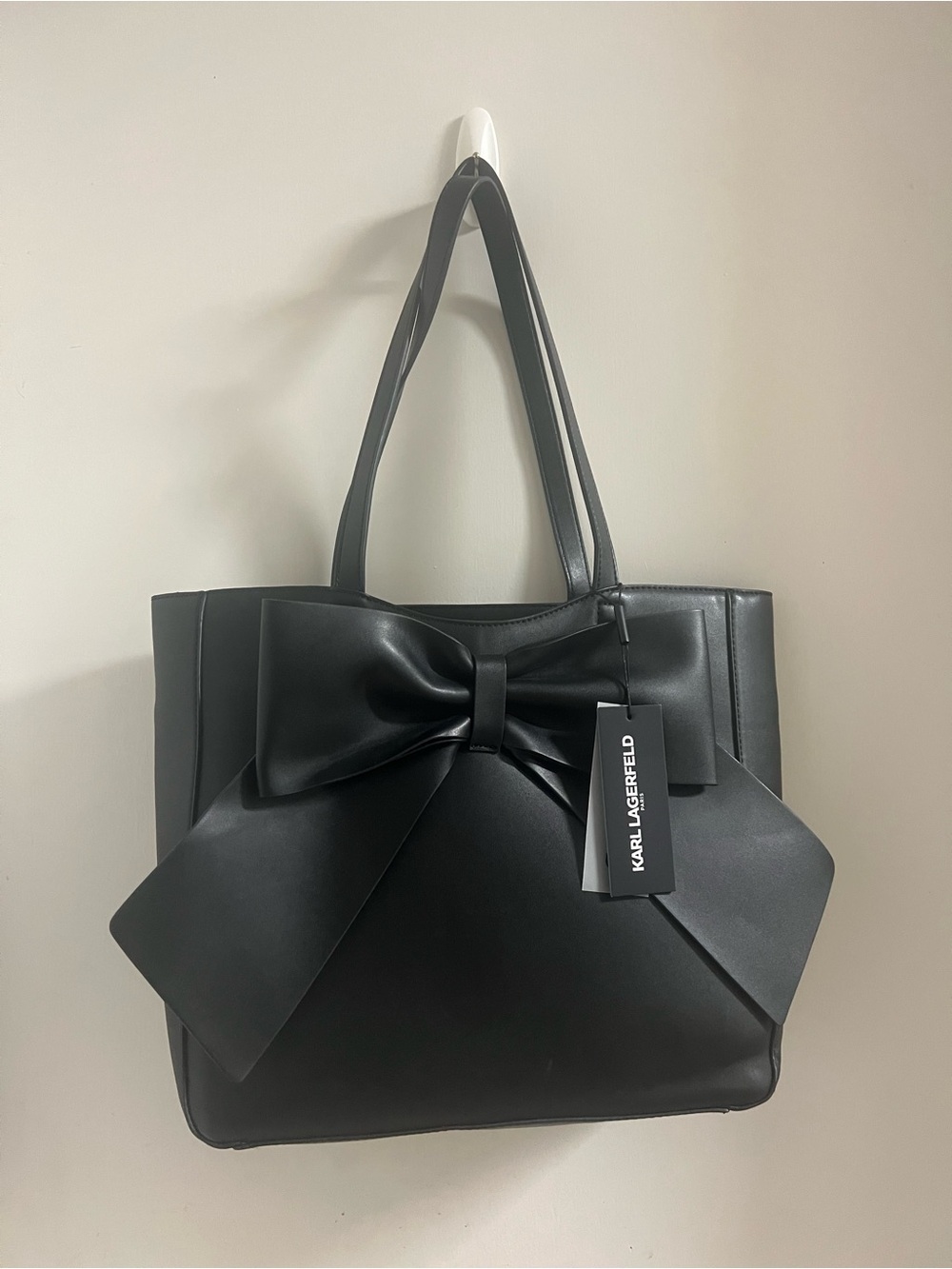 Karl Lagerfeld Black Tote with Signature Bow